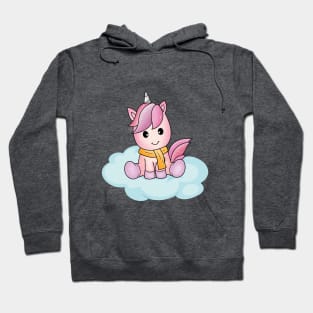 An adorable unicorn riding on a cloud Hoodie